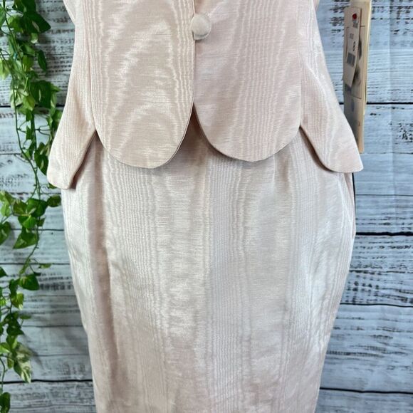 Vintage Scott McClintock Skirt Suit size 8 Pink Taffeta Lace 80's Wedding Prom - Picture 13 of 16